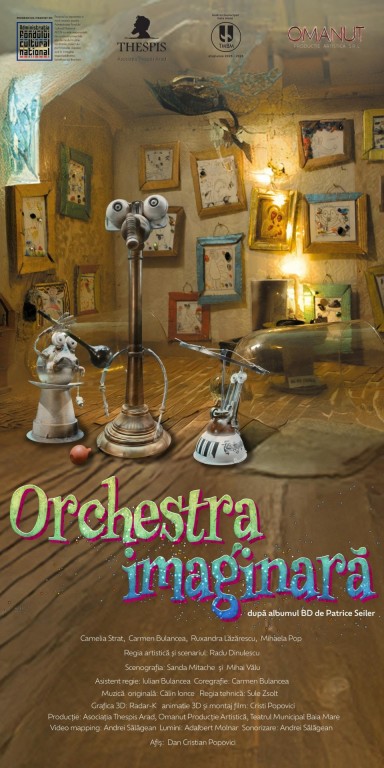 afis ORCHESTRA IMAGINARĂ – spectacol realizat de Asociația Thespis Arad și TMBM