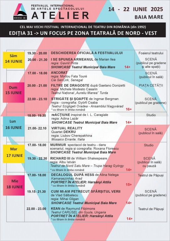 afis Festivalul ATELIER, ediția 31