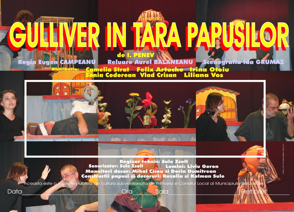 afis Gulliver în țara păpușilor